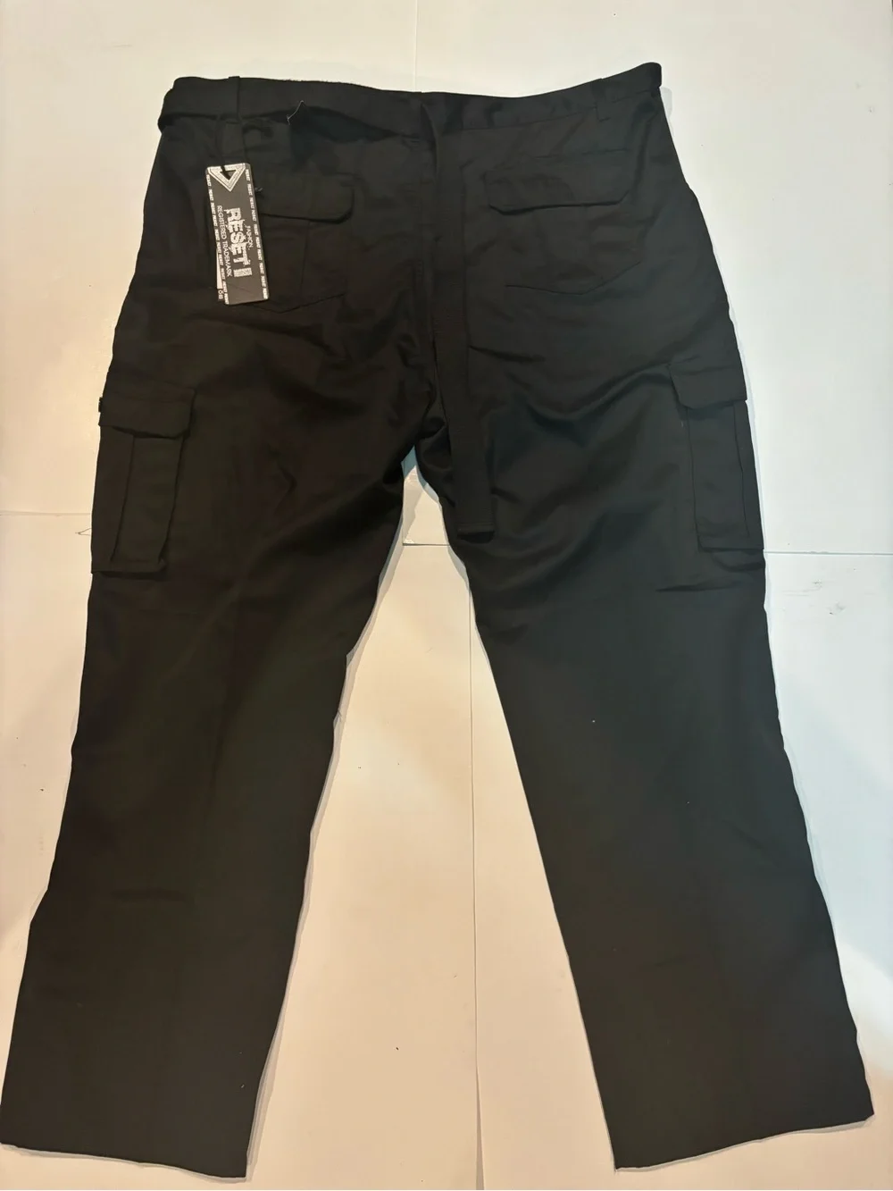 RESET Fashion Mens Cargo Pants 46x32 Black Multi Pocket Utility Belt NWT